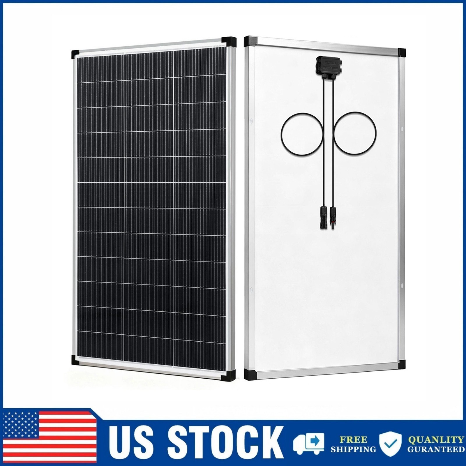 200W Solar Panel 18V Monocrystalline Power RV Home Boat Camping Off-Grid Silver