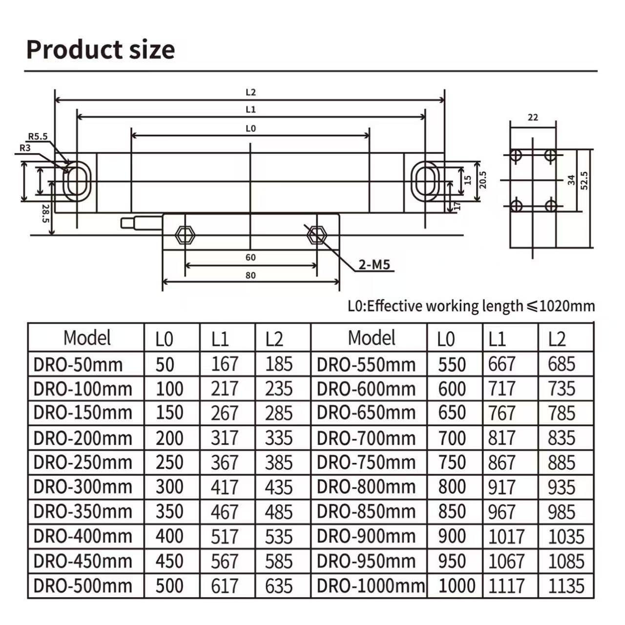Digital Readout 2 Axis 3 Axis DRO Display Linear Optical Linear Scale Encoder 5U