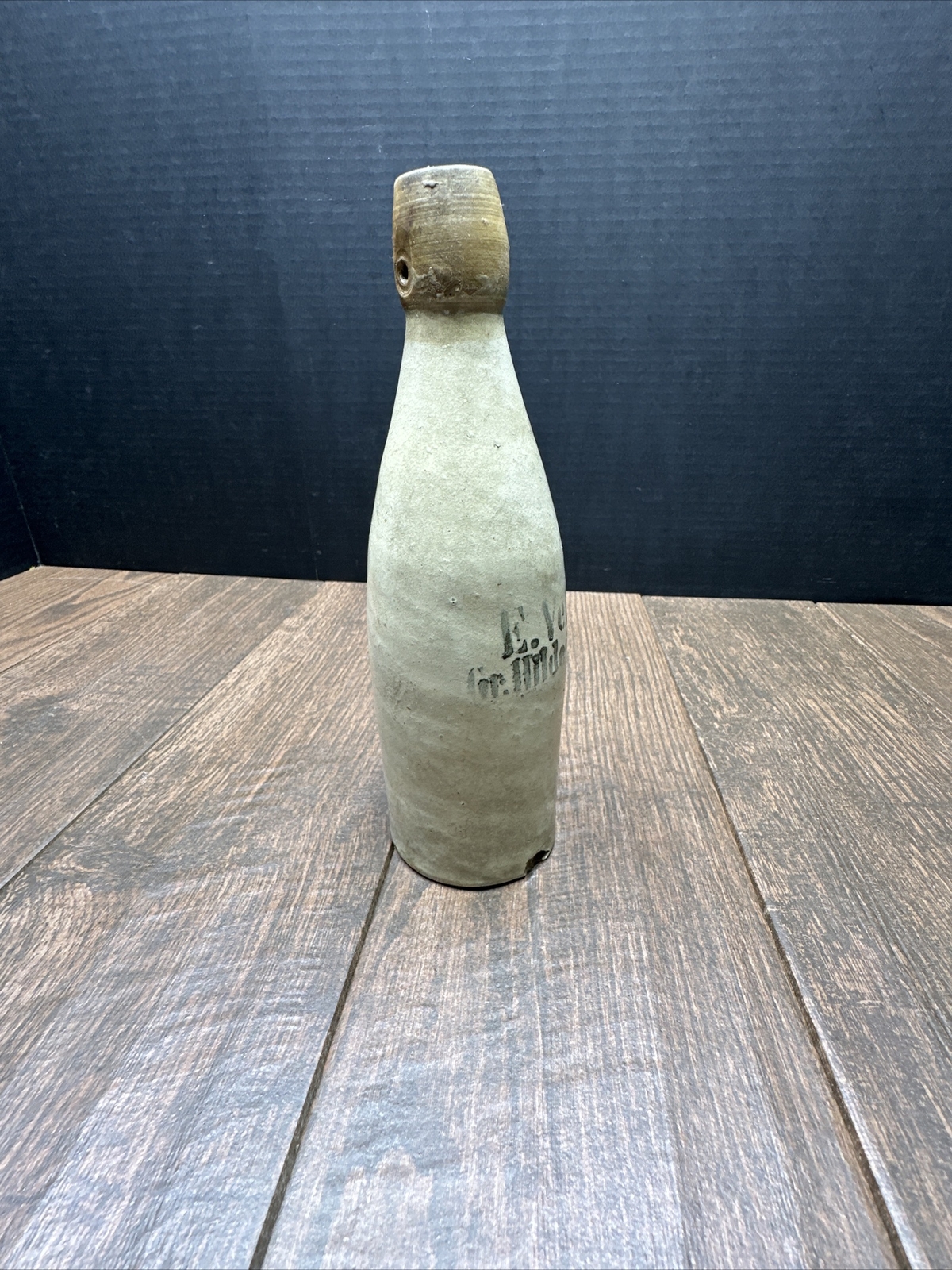Vintage Glazed E.VEIL STONWARE BOTTLE