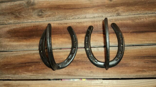 OLD GUN rustic RACK horseshoe western hanger coat curtain  2 ( two piece set)
