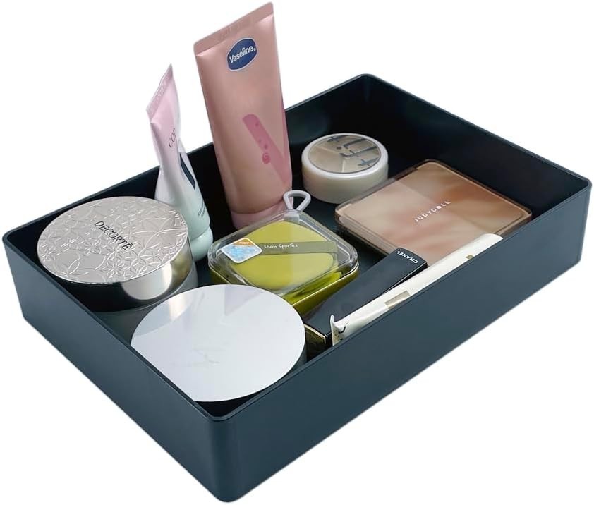 Rectangular Plastic Desk Organizer with Storage Trays, Accessory Tray for Off...