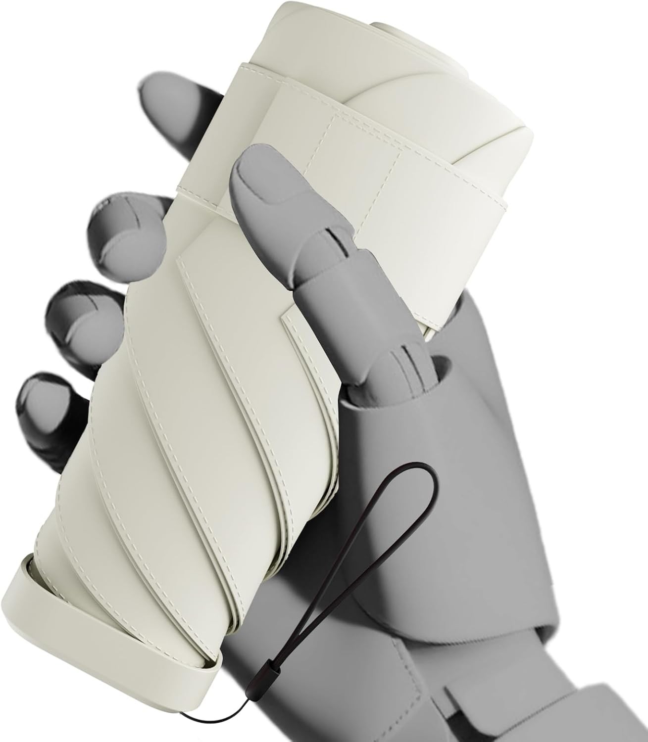 Windproof Mini Travel Folding Umbrella - UPF 50+ Sun & Rain Protection, White
