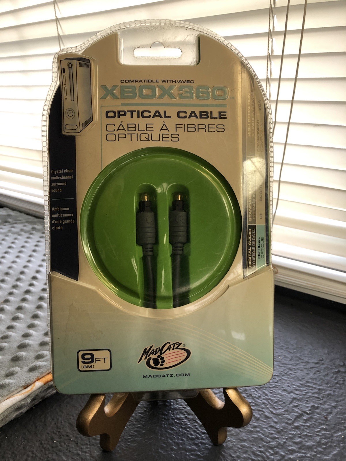 Mad Catz Xbox 360 Optical Cable New Sealed 9ft 3m