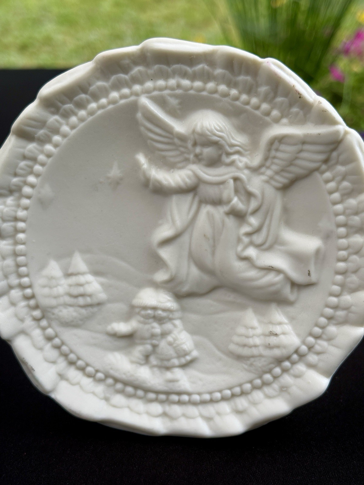 Vintage Guardian Angel Children Bisque Porcelain Night Light Table Lamp 5” READ