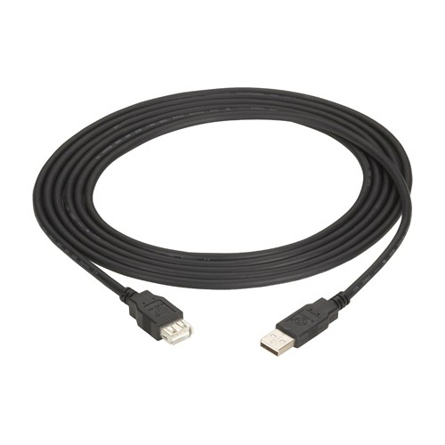 Black Box USB05E0006 6ft USB 2.0 Ext Cable A-M to A-F Black/Red