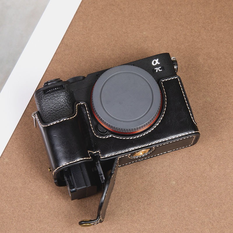 For Sony a7c2 Camera Bag Protection Dock Case Base Leather Camera Cover Shell