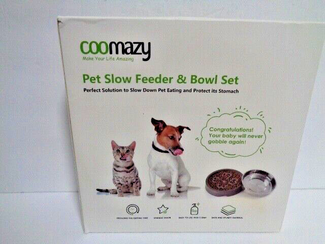 COOMASY SLOW FEEDER & PET BOWL SET NEW OPEN BOX