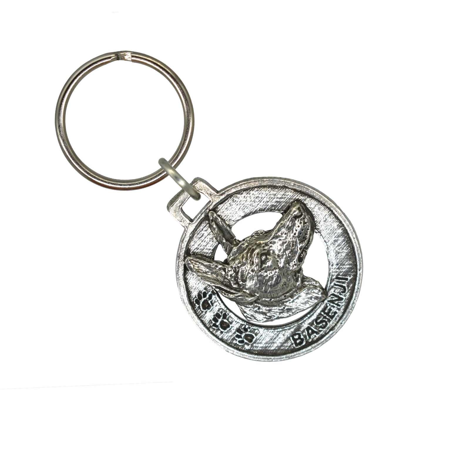 Basenji Keychain, D018KC, 1 1/2 inch, Dog, Metal, Gift, Handmade in the USA
