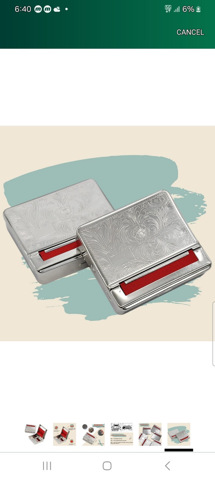 RAW 79mm Adjustable Automatic Stainless Steel Cigarette Rolling Box RED, (Works