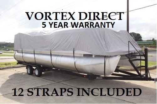 VORTEX DIRECT 18 ft Pontoon Boat Cover for Tracker Pontoon Boats, GRAY