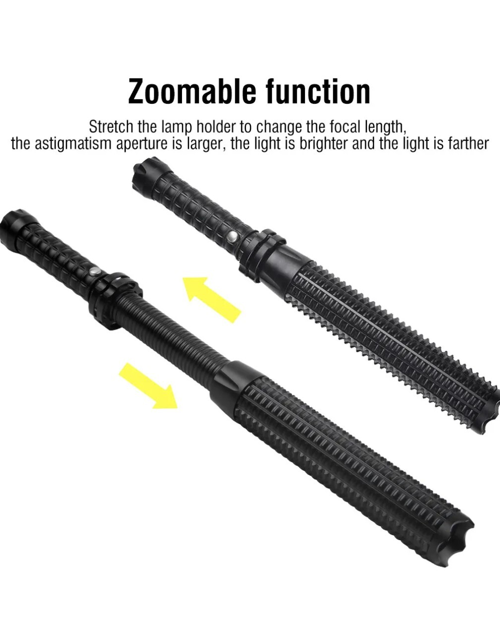 Flashlight Rechargeable Zoom Security Tactical Torch Camping Lamp
