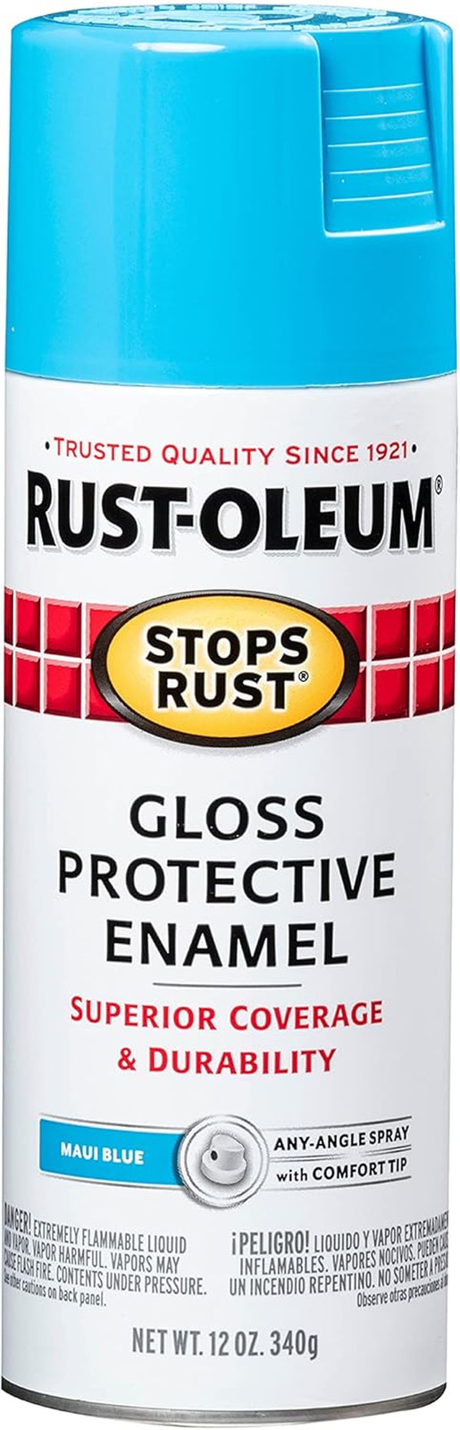 Stops Rust Spray Paint, Gloss Maui Blue | Rust Resistant, Indoor and Outdoor, Be