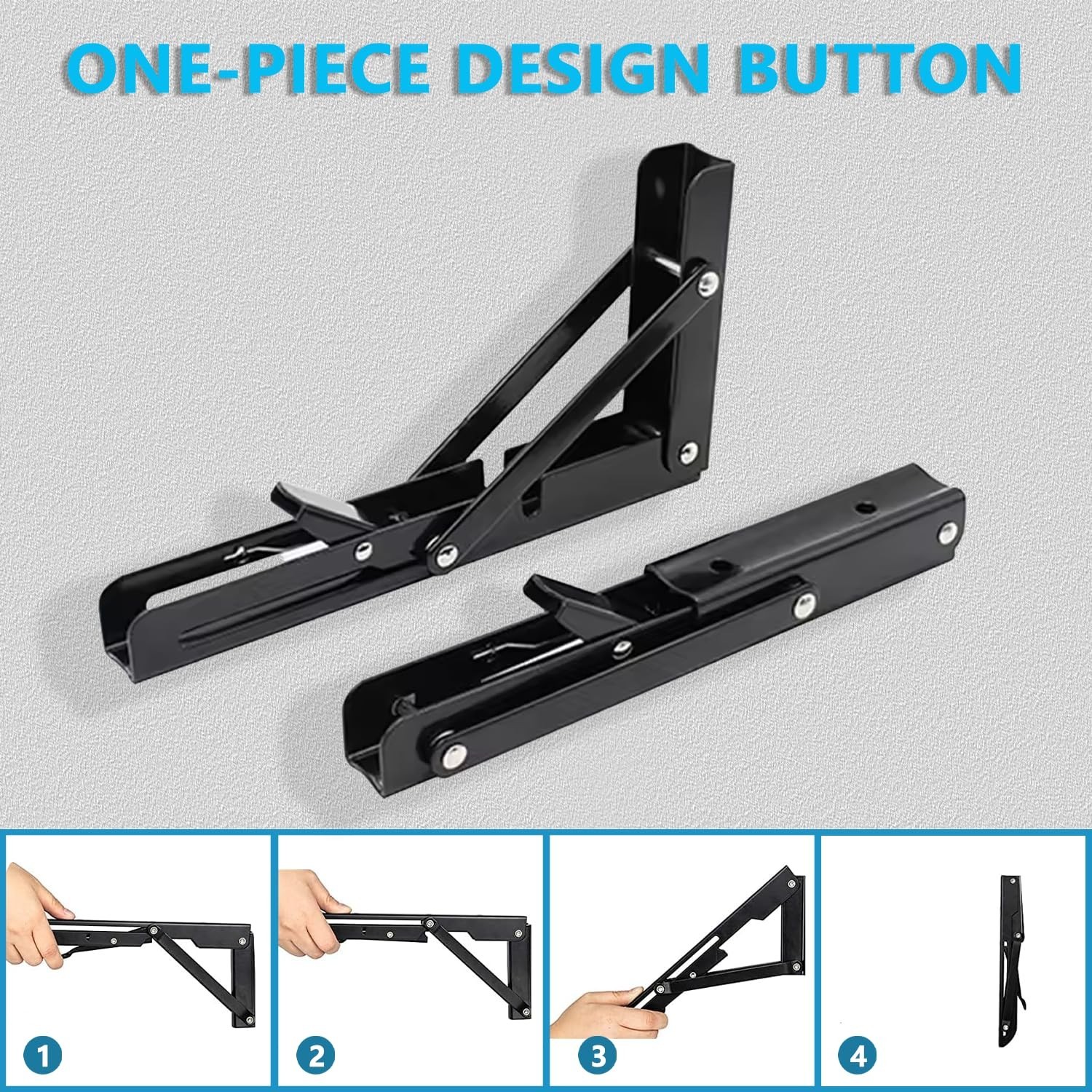 Folding Shelf Bracket 24 Inch 2PC Wall Mounted Collapsible Heavy Duty Foldabl...