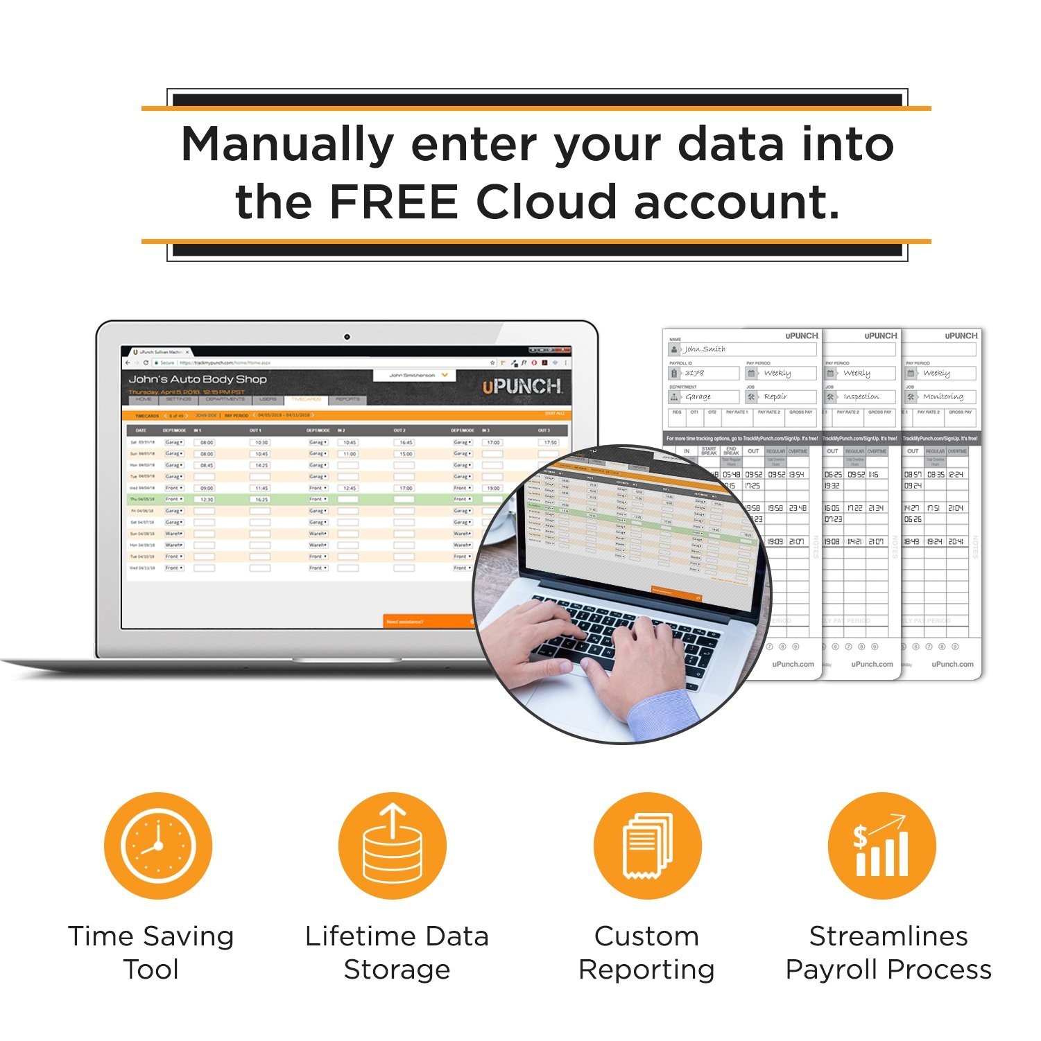 uPunch HN4500 Advanced Calculating Time Clock Bundle for Small Business: Comp...