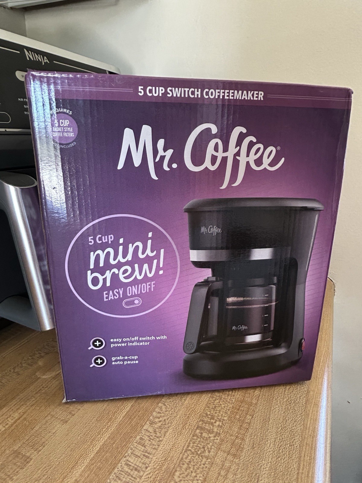 Mr. Coffee Black 5-Cup Switch Coffee Maker Small Drip Coffee Machine Black