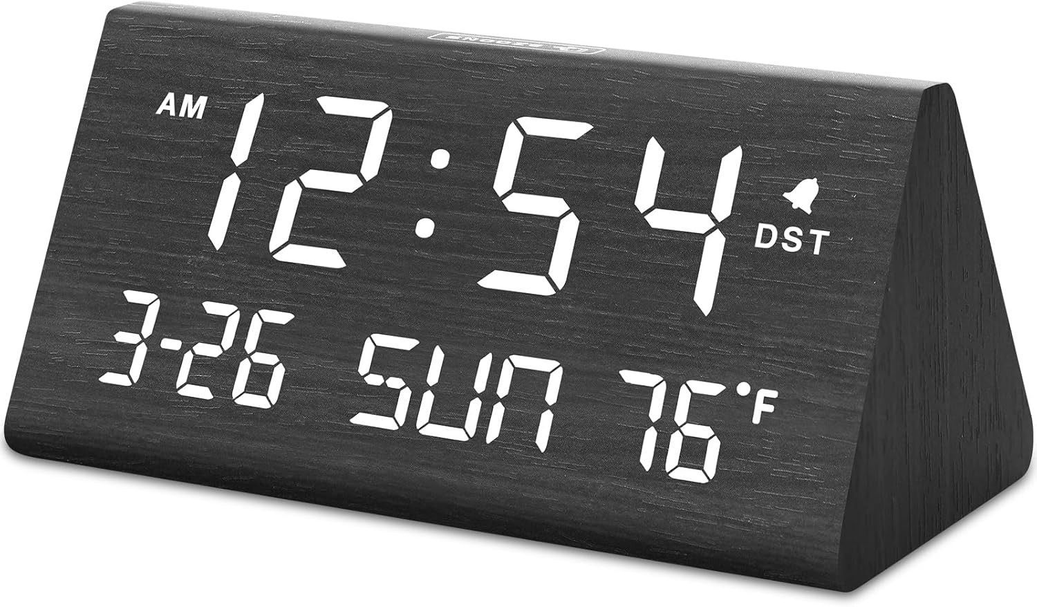 Digital Alarm Clocks for Bedrooms - Wooden Desk Clock with Date, Day of Week,...