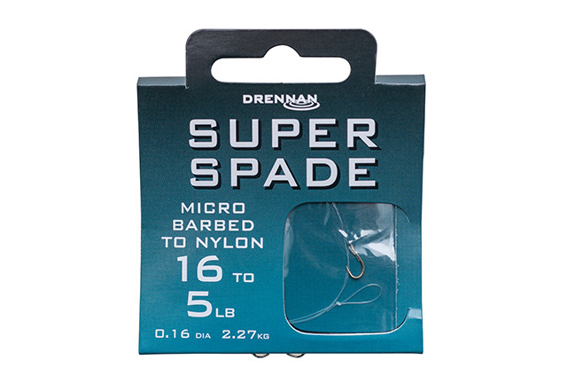 DRENNAN SUPER SPADE MICRO BARBED SPADE HOOKS TO NYLON - 8 PRE TIED FISHING RIGS