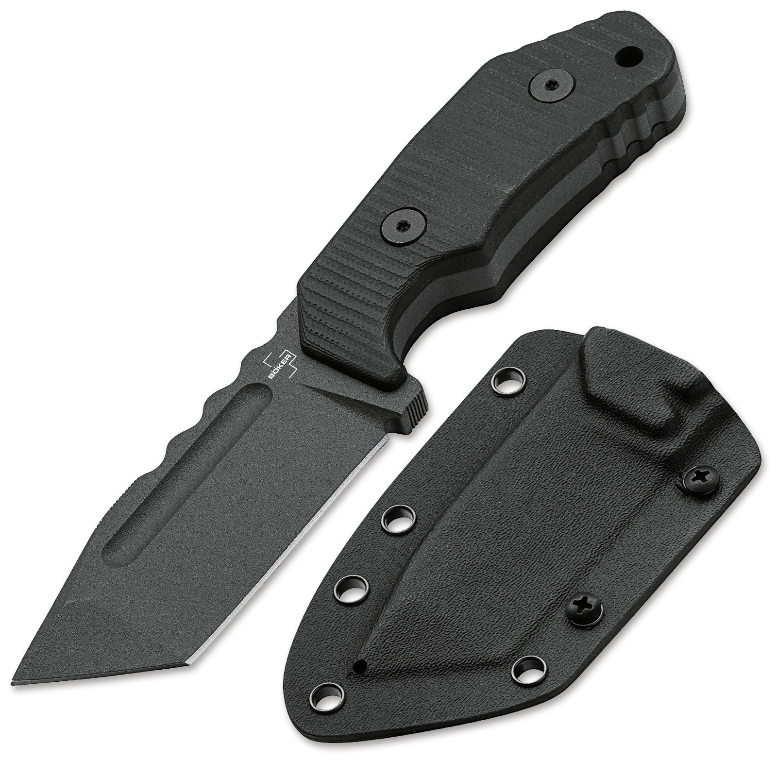 Boker Plus Little Dvalin Tanto Fixed EDC Knife 3.15" Blade D2 G10 Black 02BO034