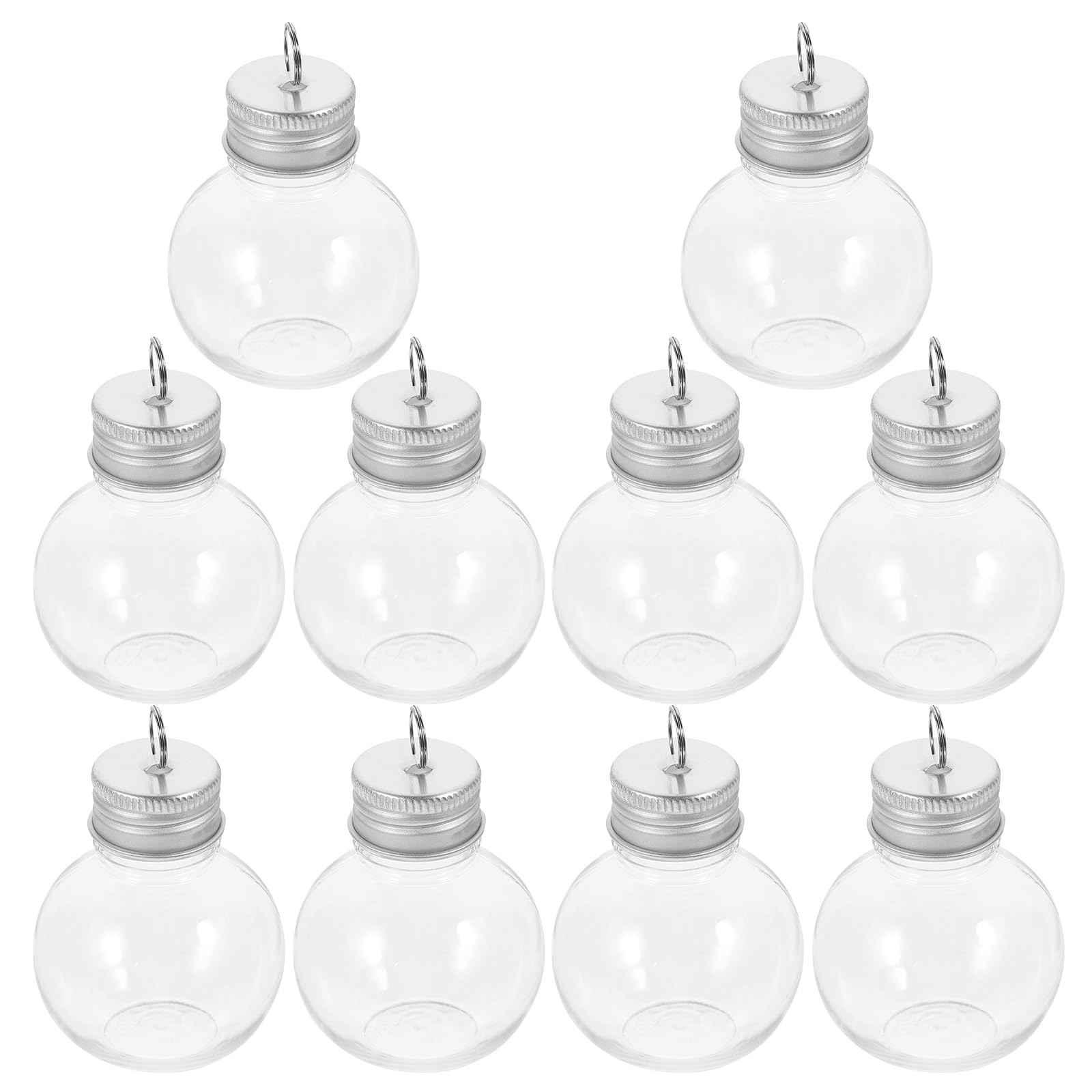 10pcs Bulb Shaped Bottle - 50ml Juice Bottles Clear Ornament Balls, Clear PET...