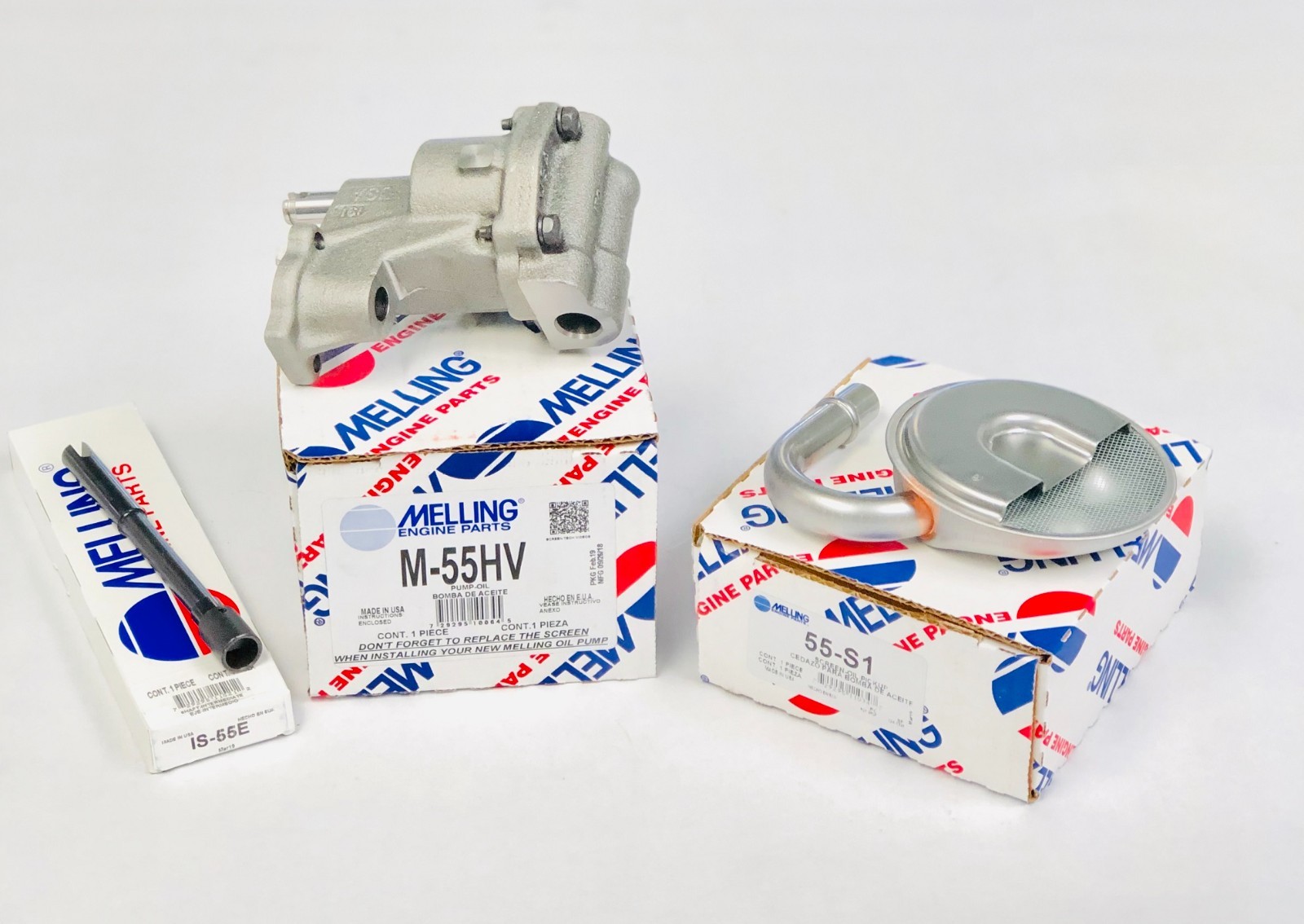 High Volume Oil Pump, Pick Up Screen & Steel Drive Rod SBC 305 307 327 350