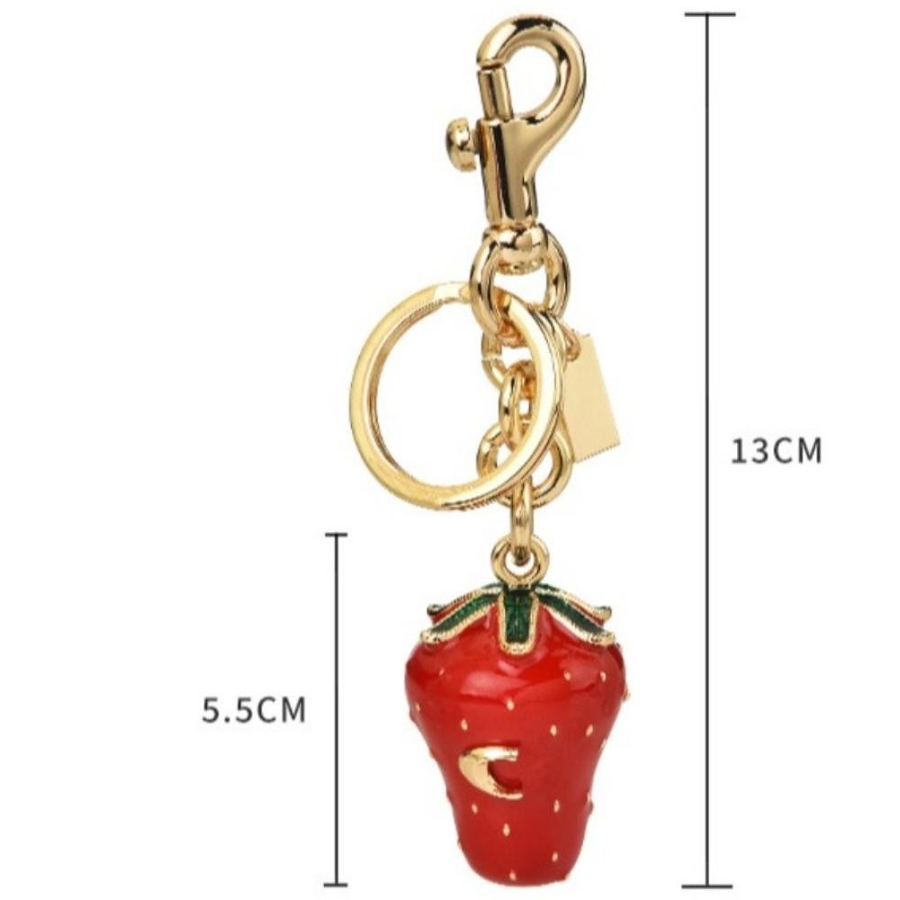 Coach Strawberry Bag Charm Keychain Resin and Metal Brass Keychain Ornament New.