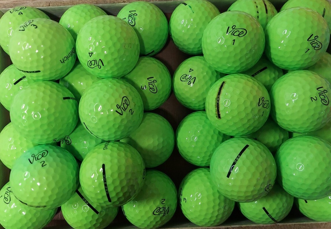 36 Vice Neon Green Golf Balls 4A  Used Great Condition