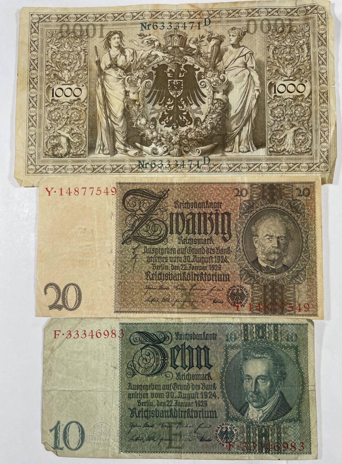 Germany 7 Diff. old notes mixed grades (#755)