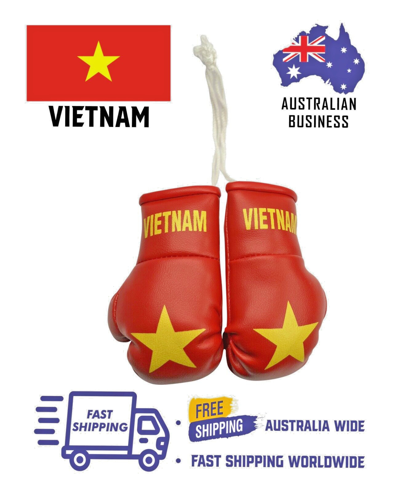 VIETNAM / VIETNAMESE Flag Mini Gloves Ornament Car hanging gloves