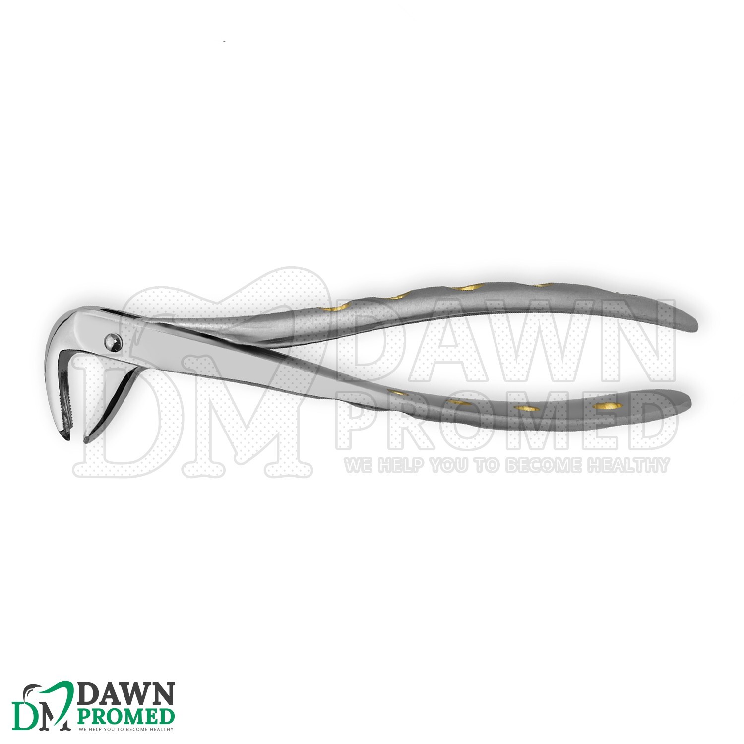Dental Extracting Forceps #F4 Gold Hollow Python Grip Handle German Grade