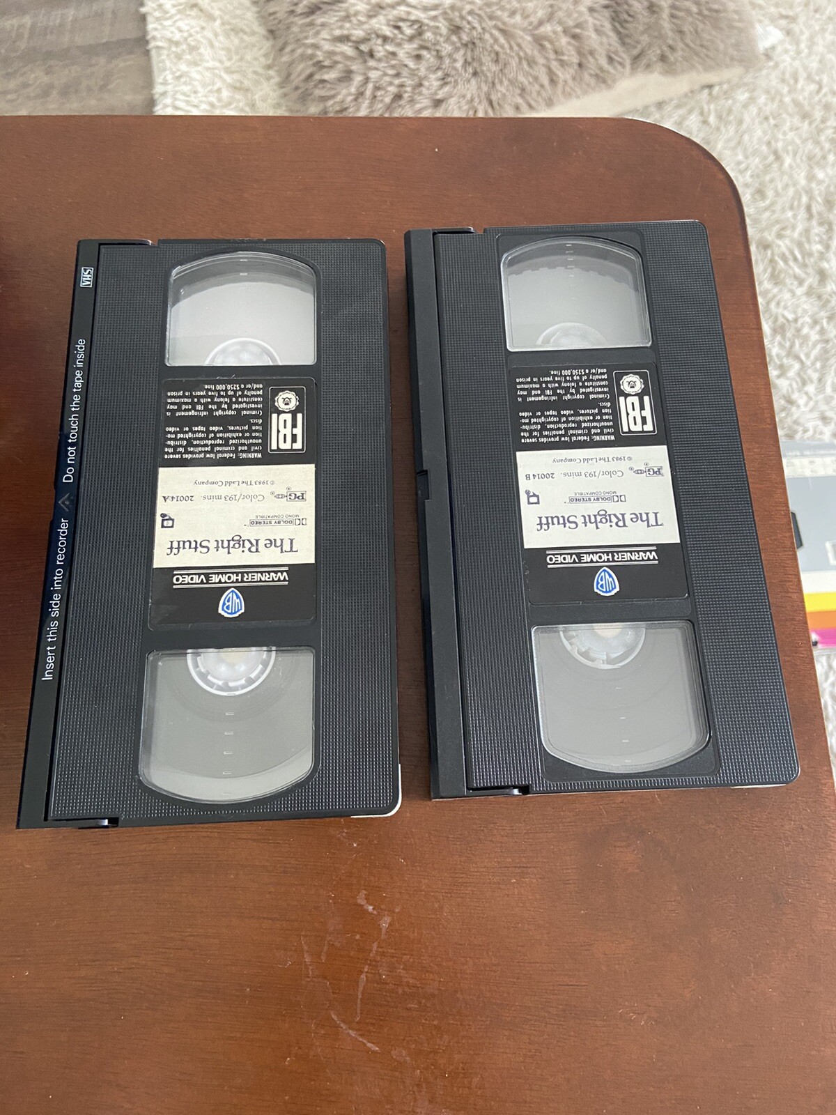 The Right Stuff, 2 tape set, Warner Brothers, No Original Box