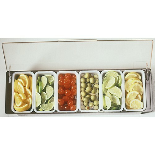 Rubbermaid 2890 Black 6-Compartment Condiment Dispenser 19.63 x 6.25 x 3.75" NEW