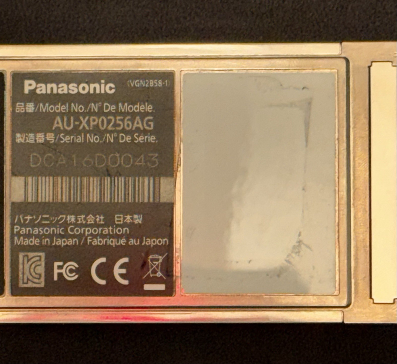 Panasonic AU‐XP0256BG 256GB P2 Memory Card