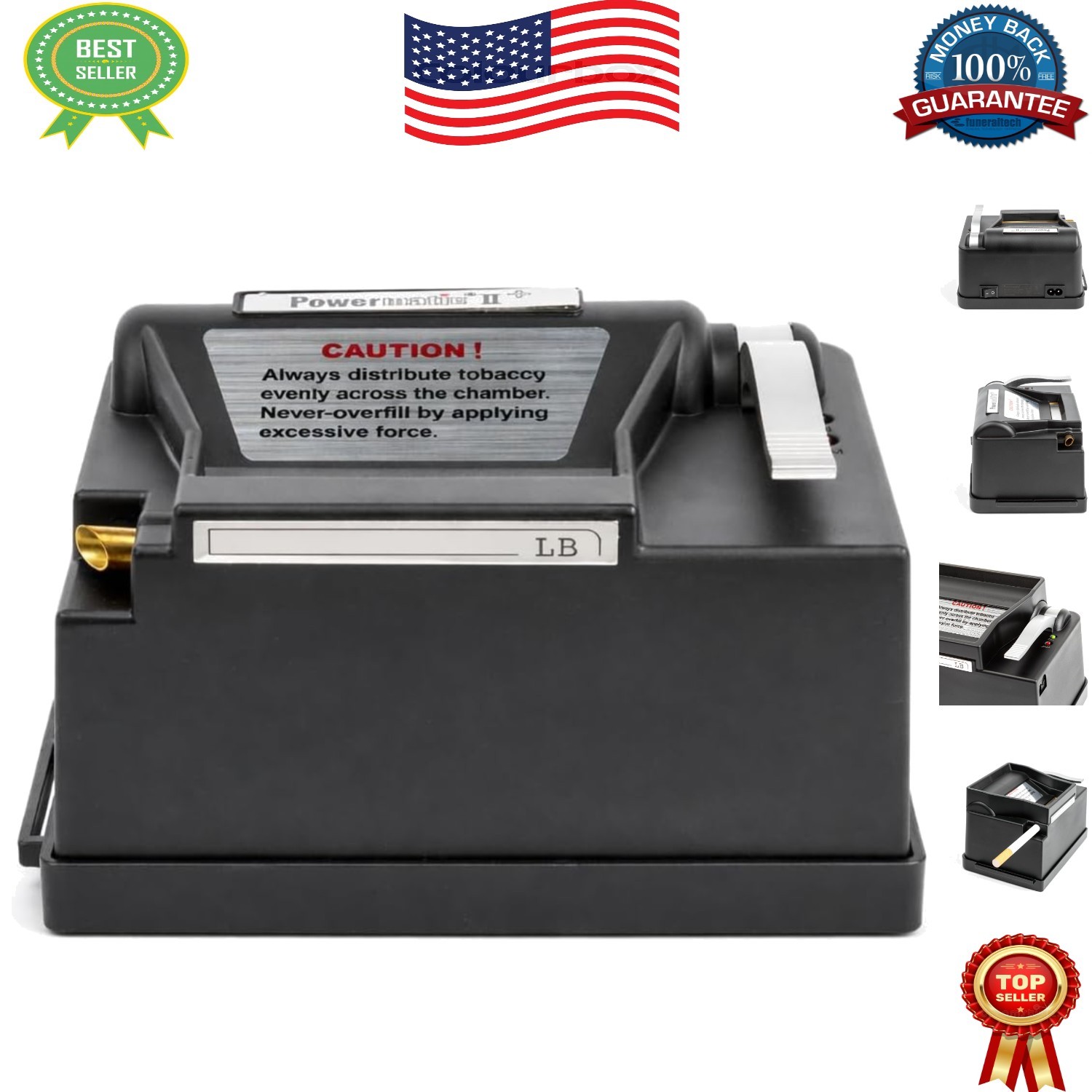 Electric Cigarette Maker - Powermatic II+ with Improved Efficiency & Fewer Jams