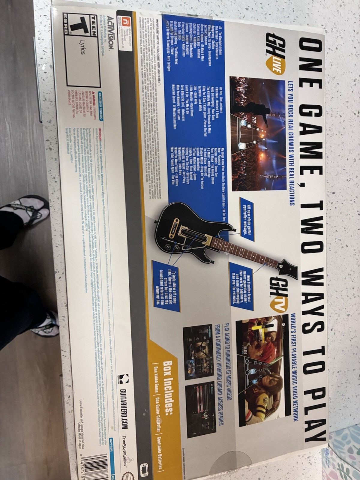 Activision Guitar Hero Live Wii U Bundle w/ Bluetooth Guitar & Game NTSC 2015