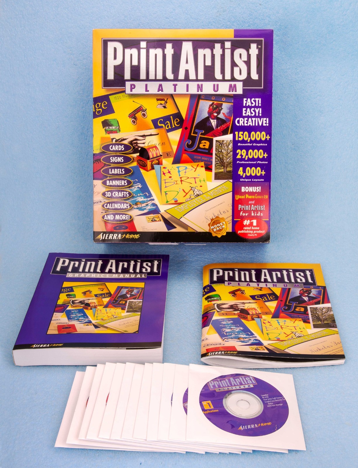 NEW Print Artist Platinum 4.0 -  150,000 graphics, 29,000 photos, 300 fonts MORE