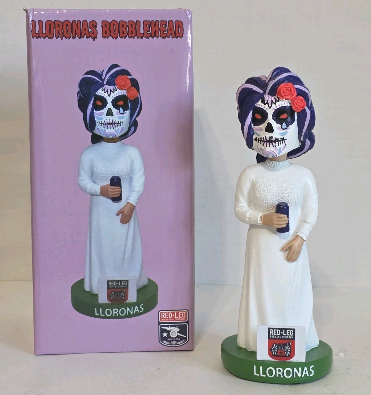 New LLORONAS Bobblehead Red-Leg Brewing Rocky Mountain Vibes Dia De Los Muerto