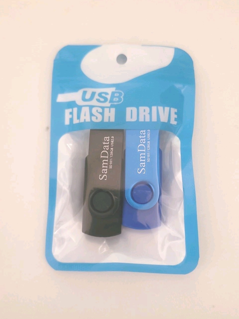 SamData 128GB Flashdrive 2pk, Black & Blue, NIB