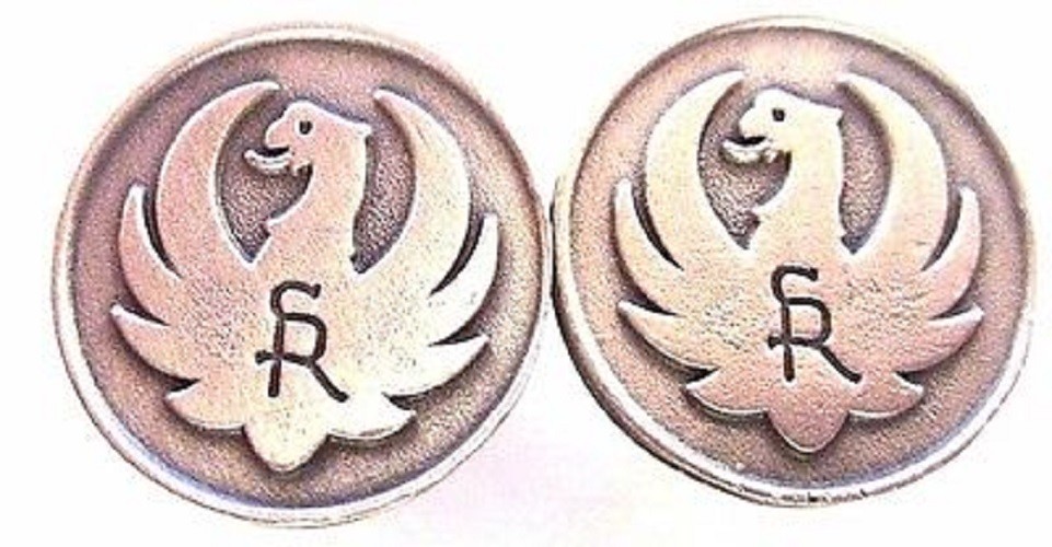 Ruger Factory 3/4" Pewter Medallions – OEM Rifle/Shotgun Grip Inlay (Pair)