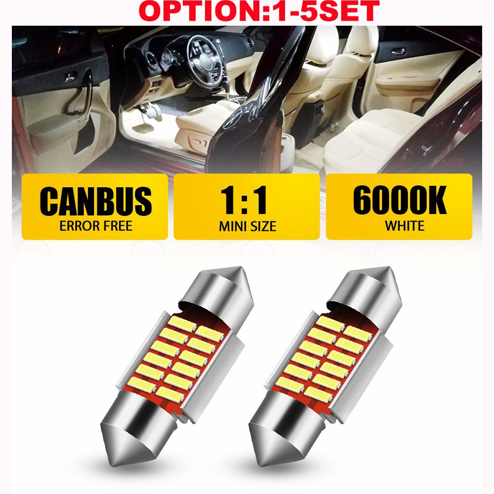 AUXITO CANBUS 4X C5W 31MM Festoon DE3175 LED Map Dome Interior 6000K Light Bulbs