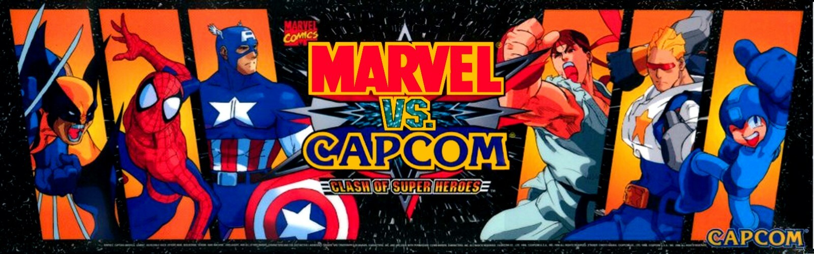 Arcade Classics Marquee Multicade Capcom Art Sticker 16" × 4" (11604)