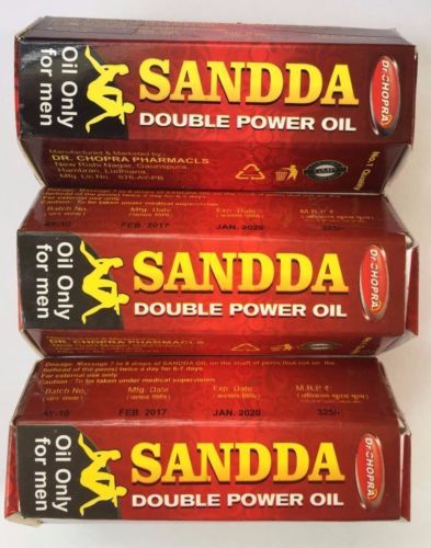 3 X 100% Original Sandha Saandhha Sanda Oil 15ml Harder BEST SELLER