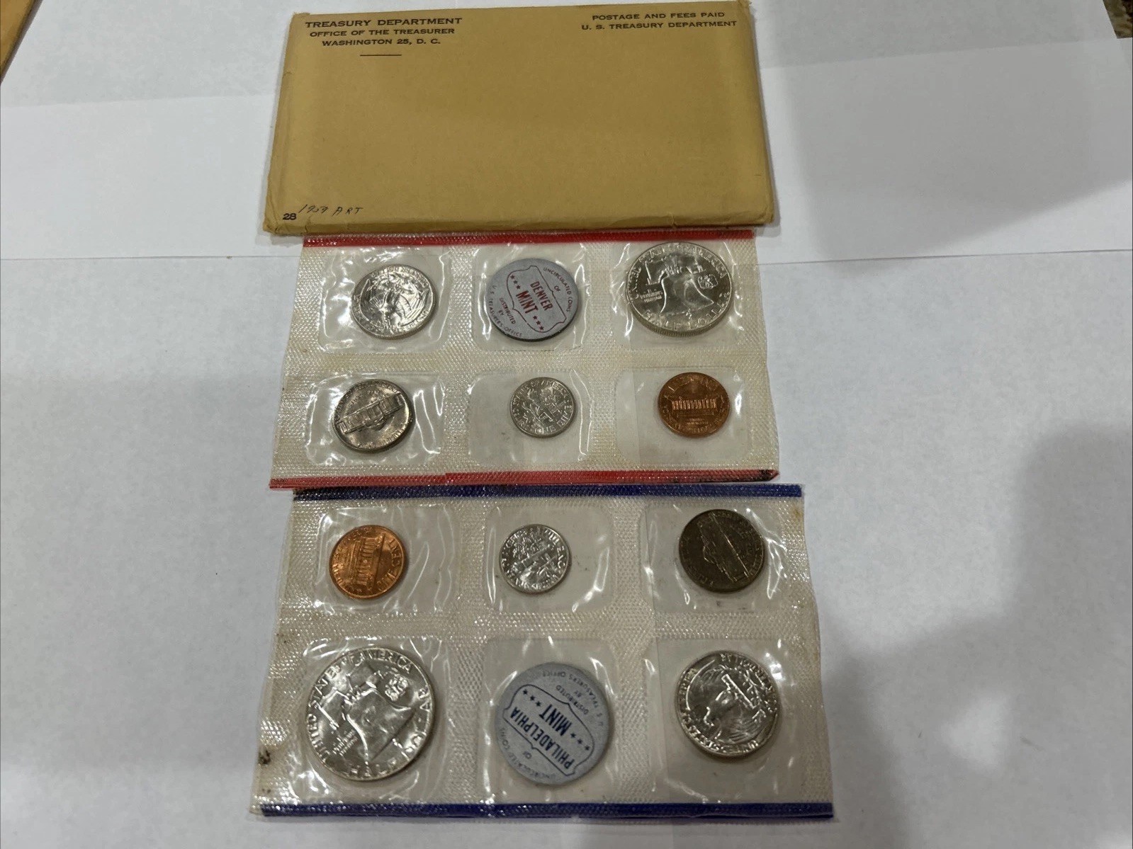 1959 P & D US MINT-UNCIRCULATED-(10 Coins)…90 % SILVER.