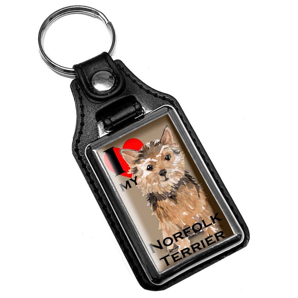 I Love My Norfolk Terrier Pet Dog Puppy Faux Leather Style Key Ring