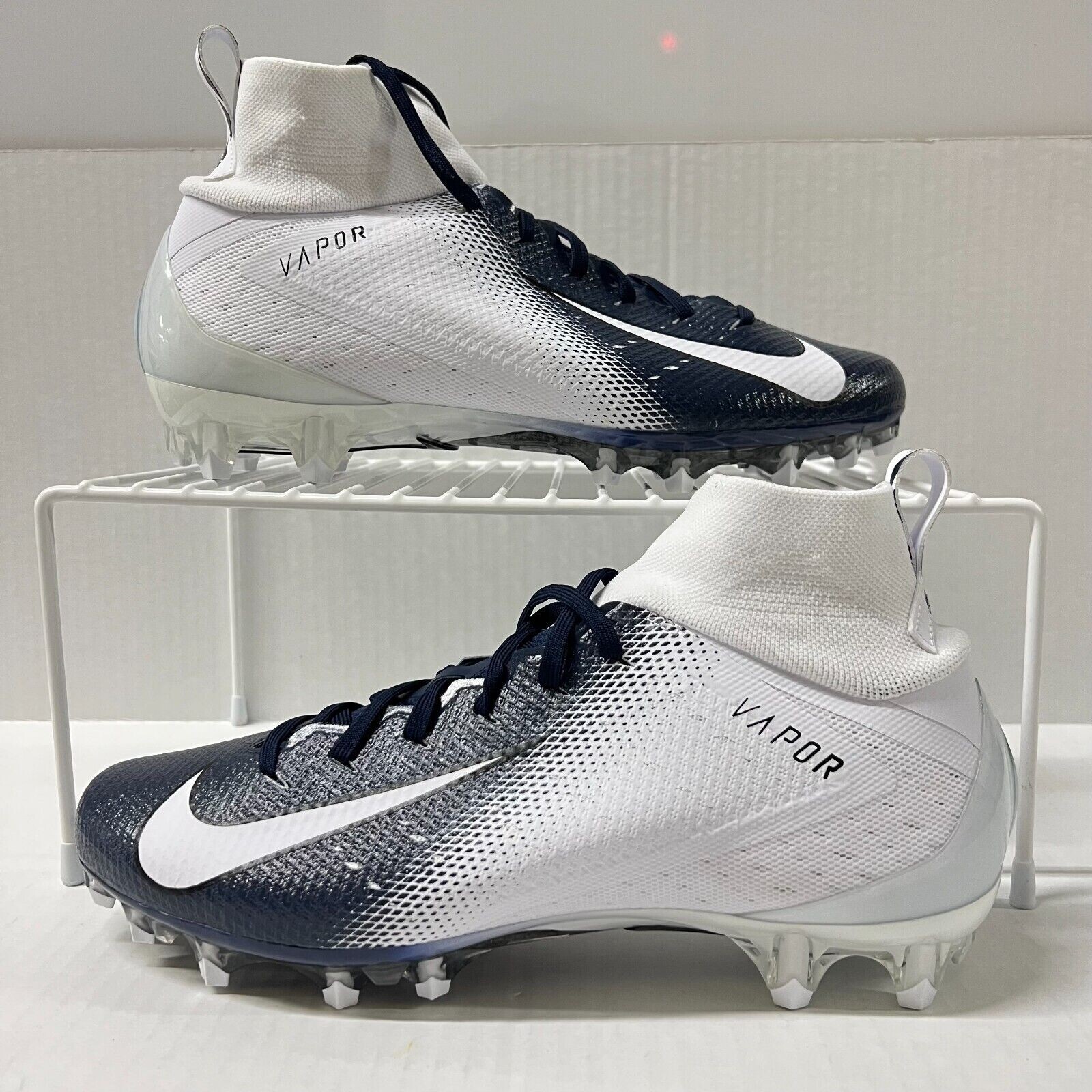NIKE VAPOR UNTOUCHABLE PRO 3 FOOTBALL CLEATS SIZE 14 WHITE NAVY BLUE AO3021-102