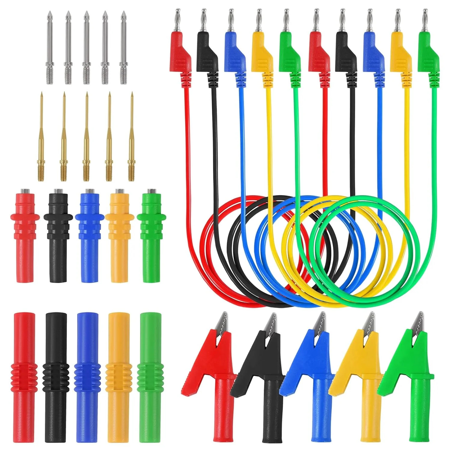 30pcs Automotive Multimeter Test Lead Kit 4mm Banana Plug Alligator Clip Probe