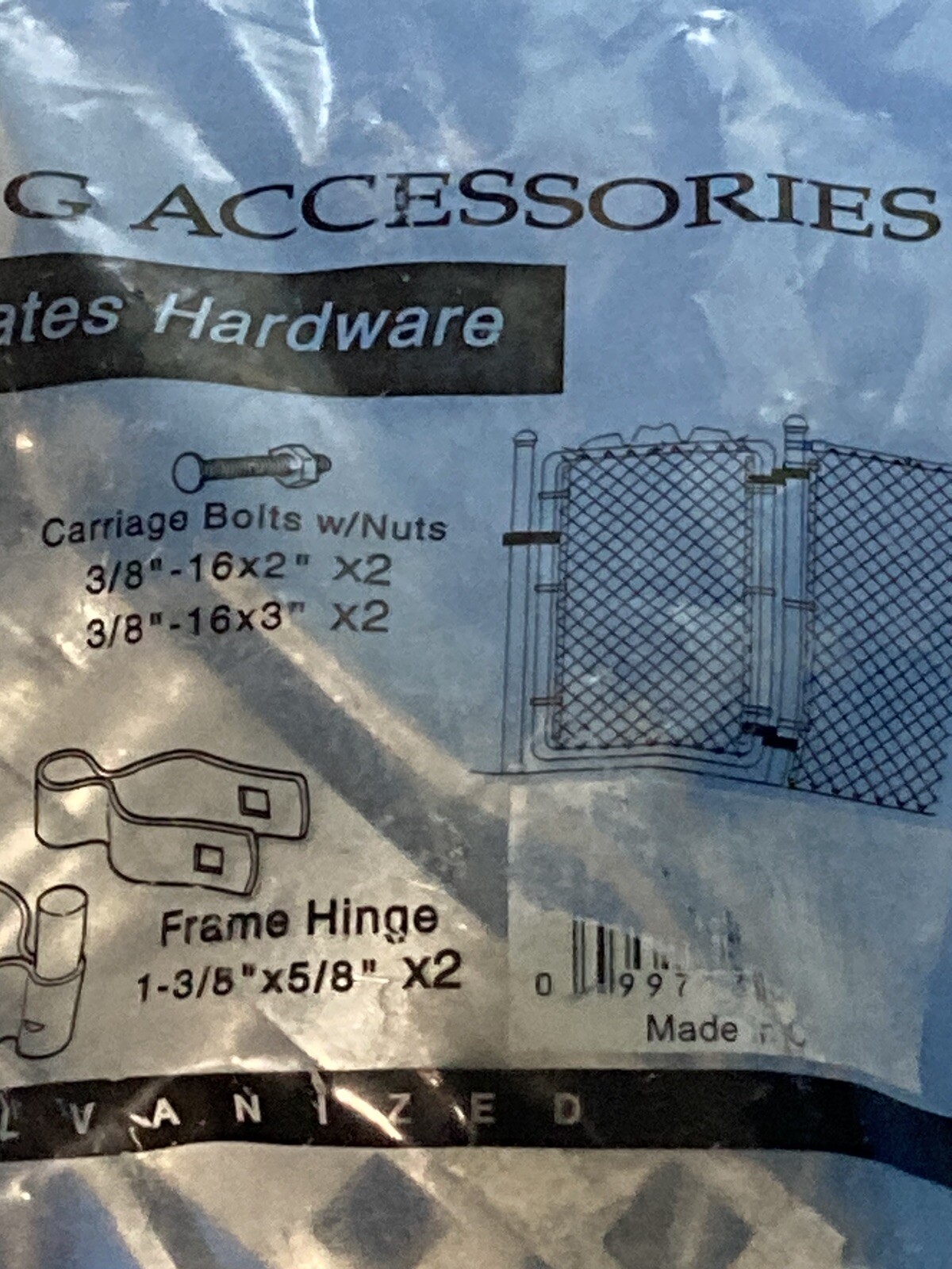 Fencing Accessories 2-3/8” Walk Gate Hardware Post Hinge Fork Latch frame hinge