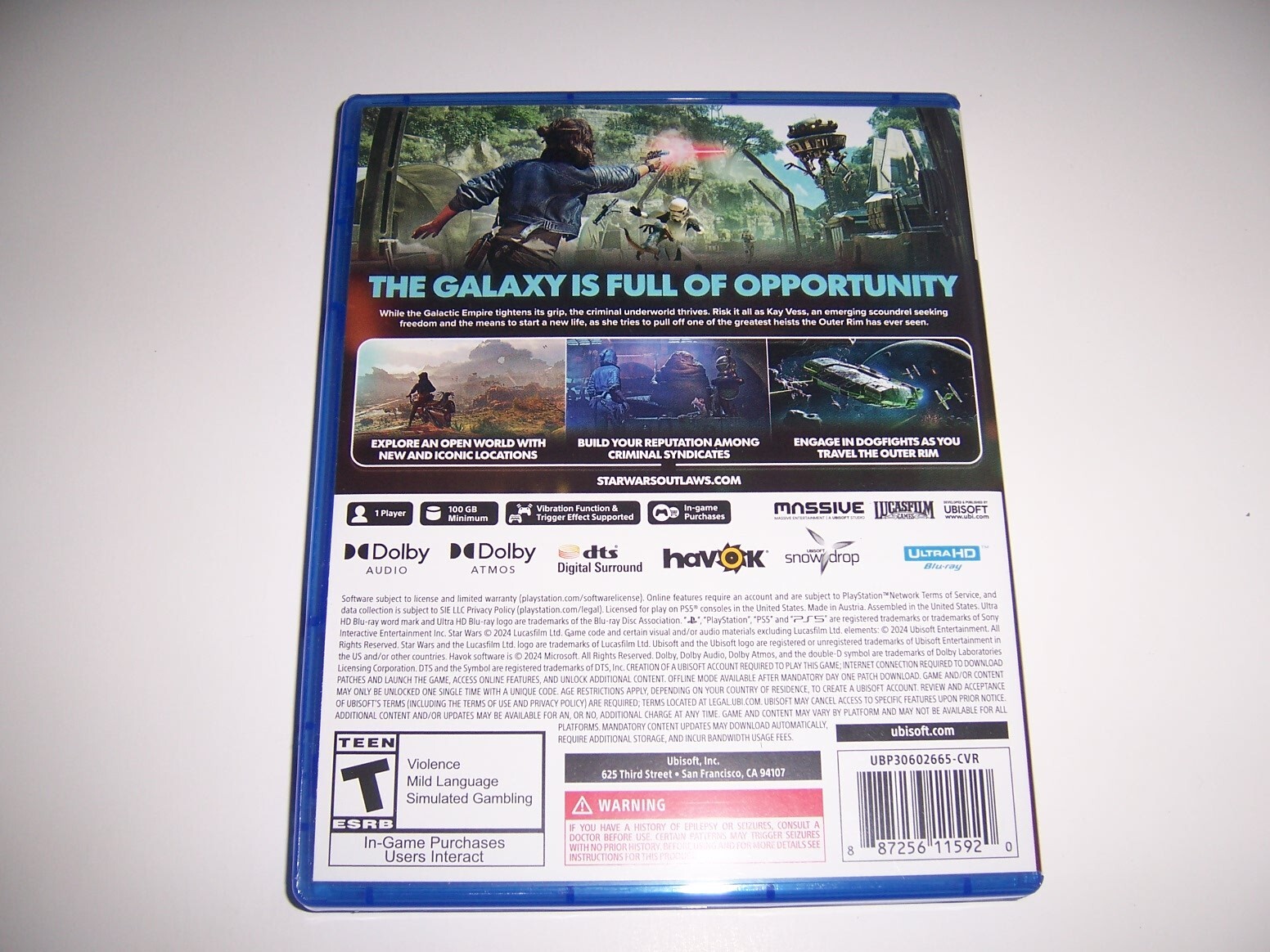 Replacement Box Case Only for Star Wars Outlaws PlayStation 5 PS5 AUTHENTIC