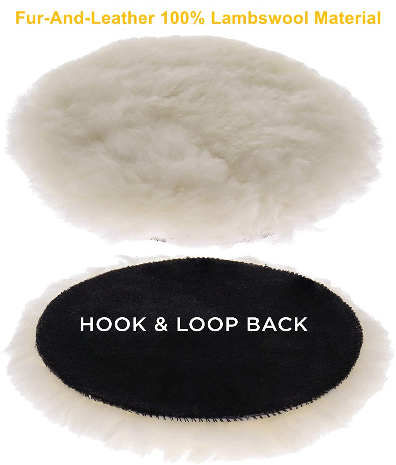 7 inch Lambswool Polishing Waxing Buffing Pads Hook Loop Auto Wool Buffer Wheels