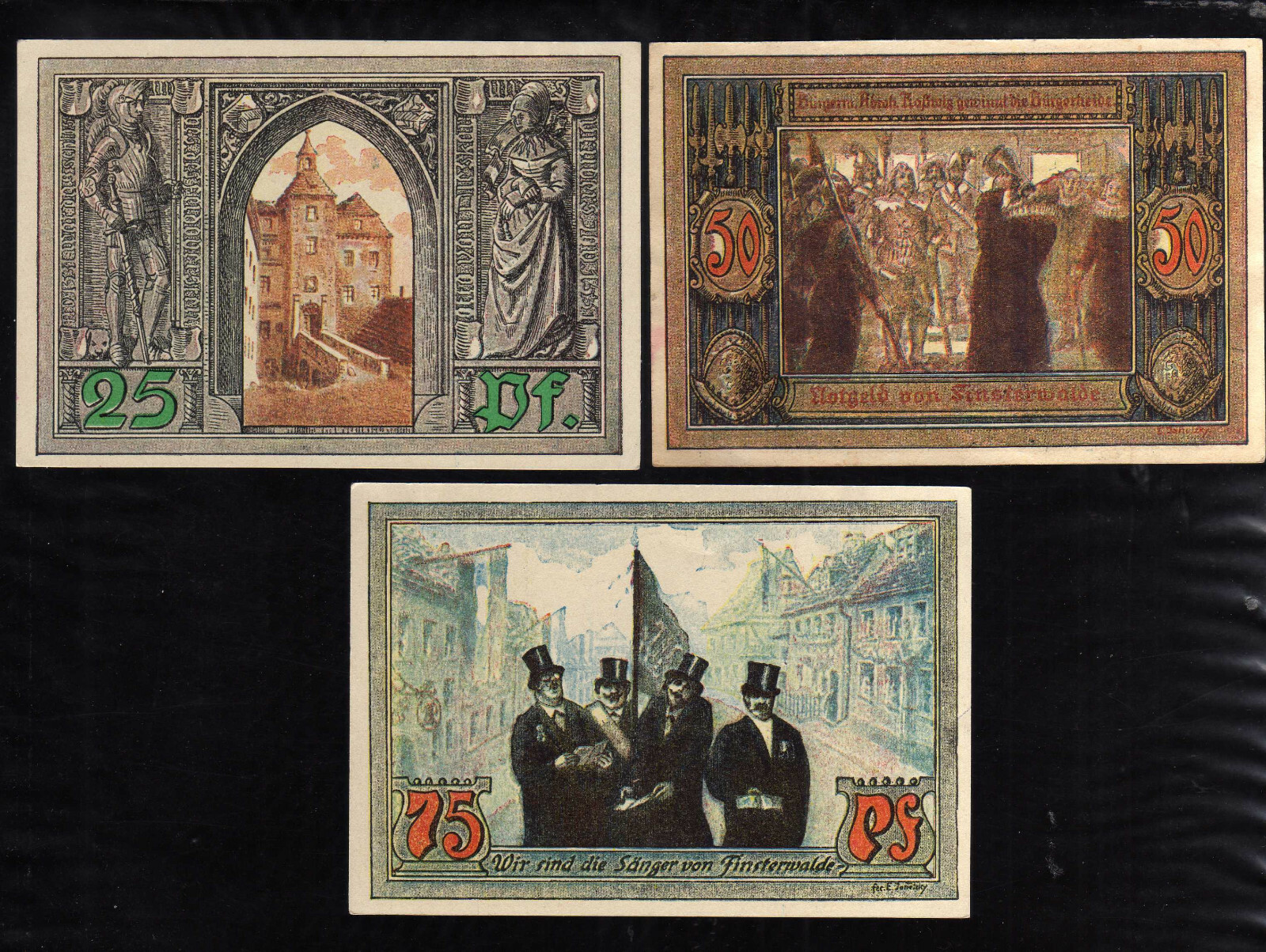 FINSTERWALDE - GERMANY NOTGELD -  FINSTERWALDE  - 25, 50, 75 PFENNIG