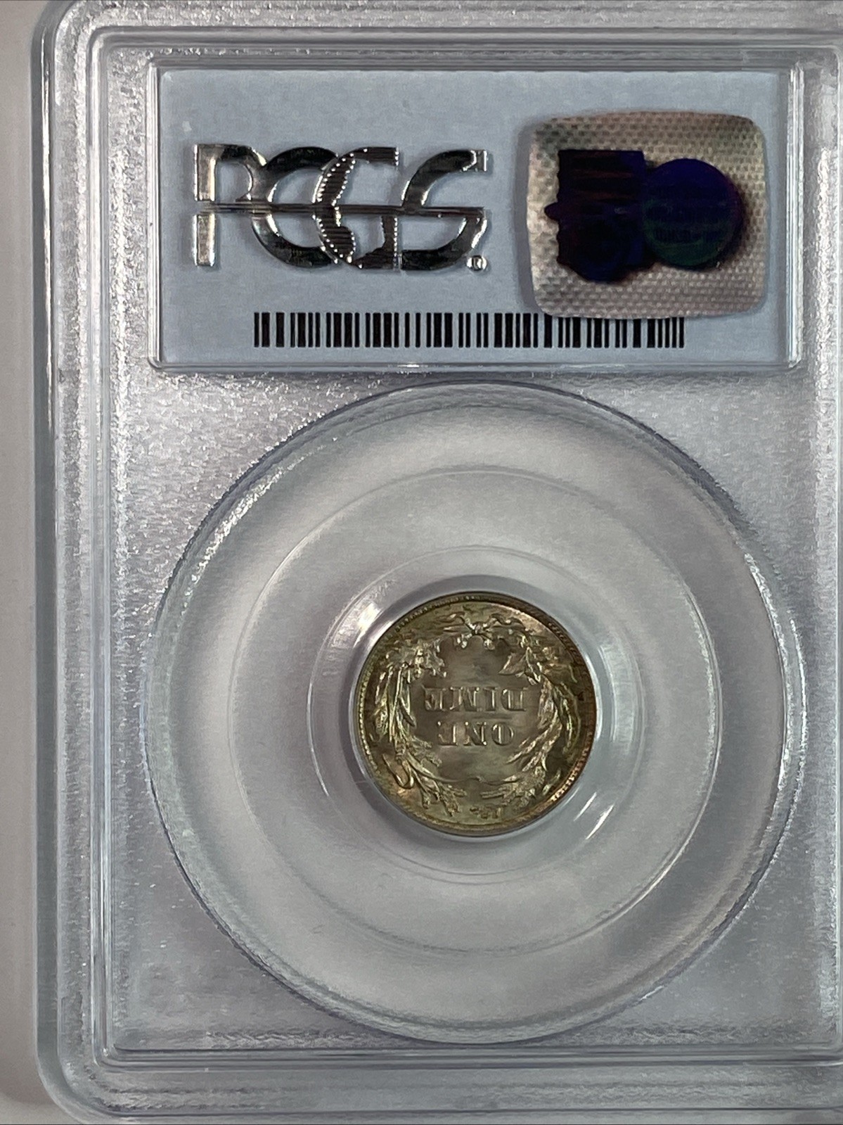 1908 BARBER DIME PCGS MS64 Amazing Toning